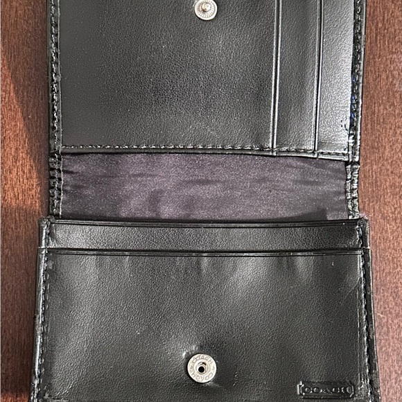 COACH y2k Black Signature Canvas Small CardHolder Wallet - Picture 6 of 11